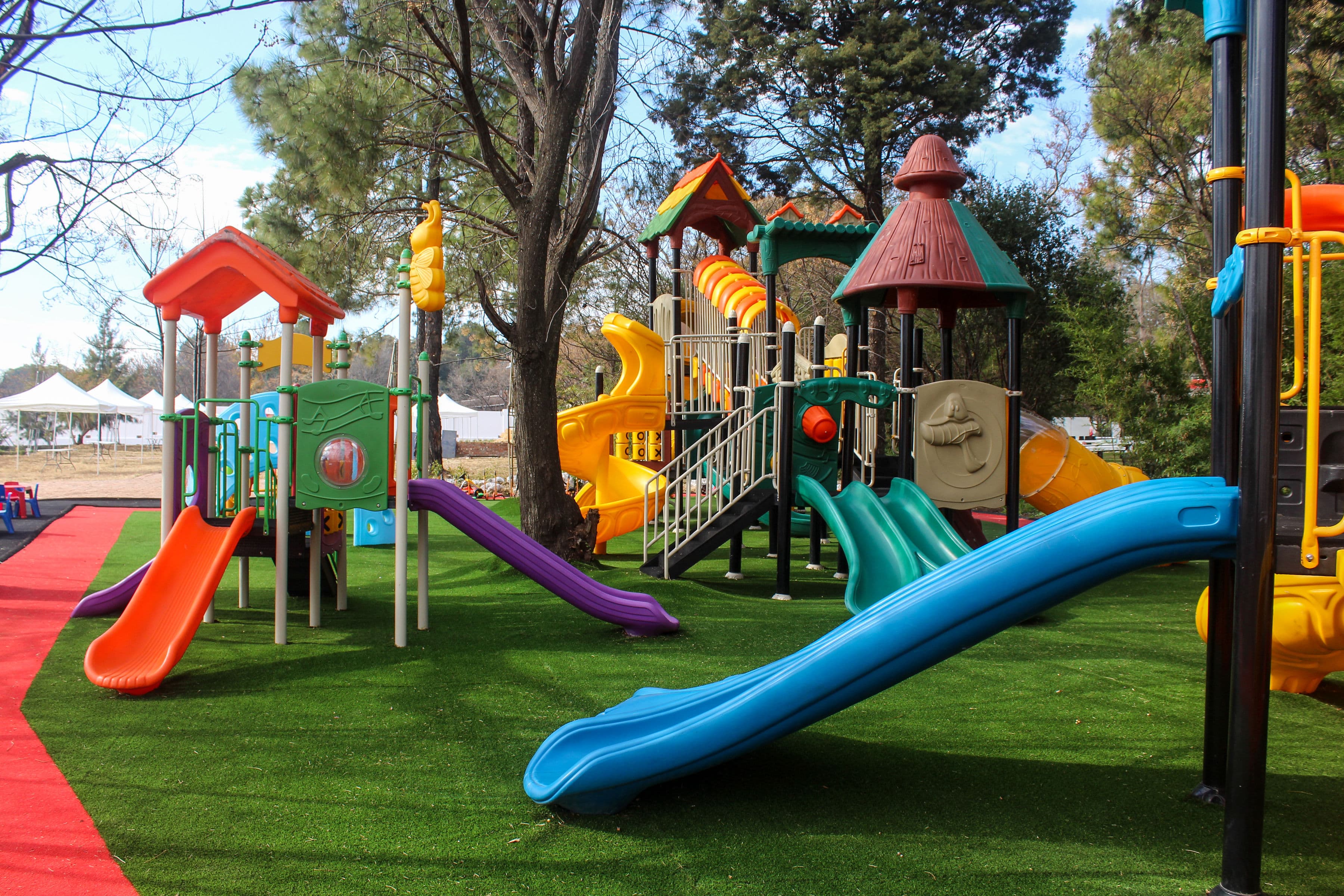 Outdoor kids play area at Lora Gardens KidZone